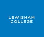 Blue logo with lewisham college in with