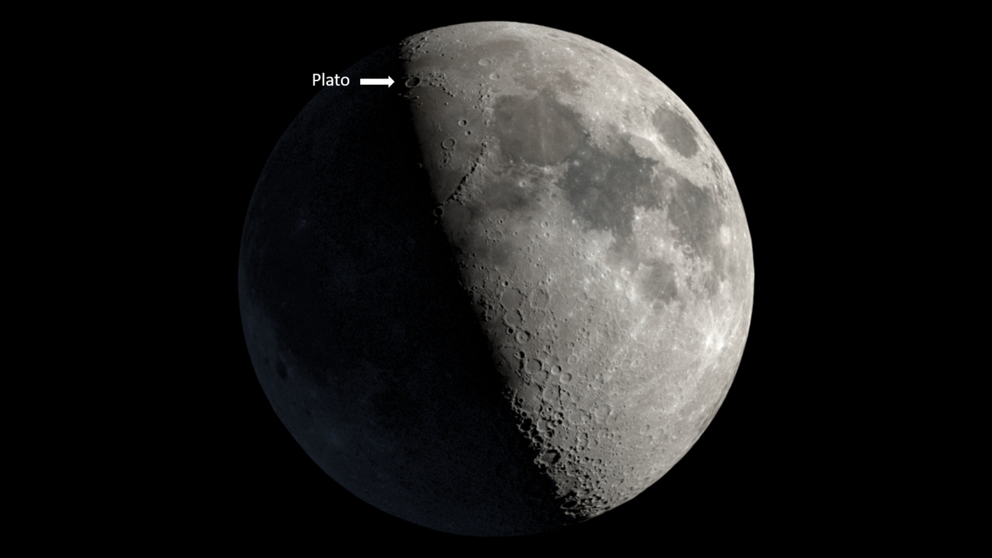 Moon and crater Plato