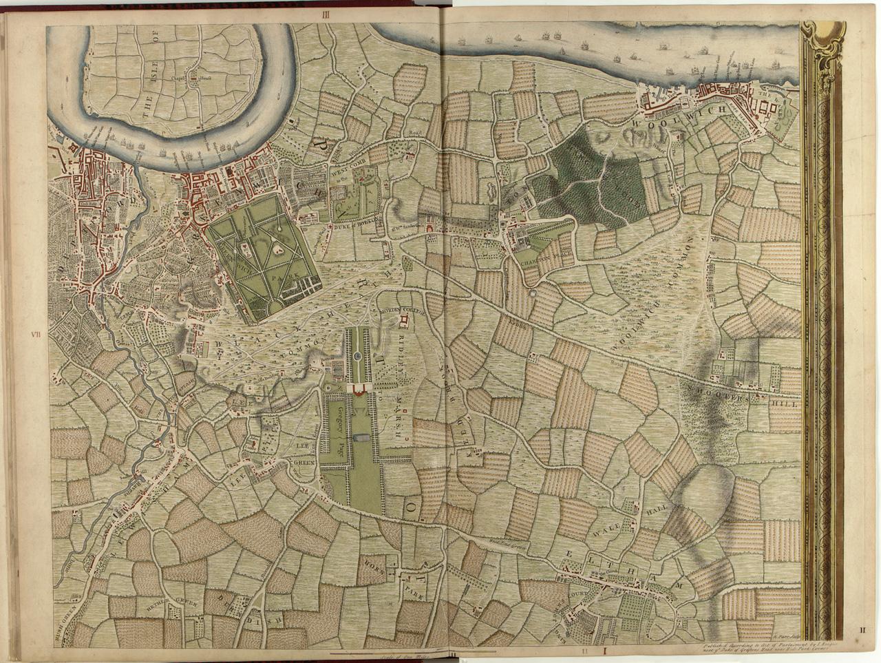 18th century map of London and Westminster