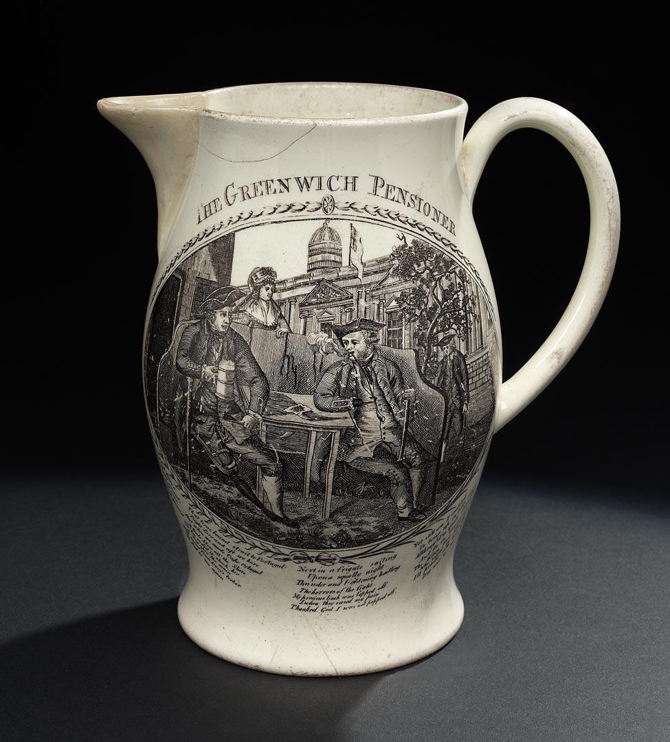 Greenwich Pensioner jug with illustration and poem