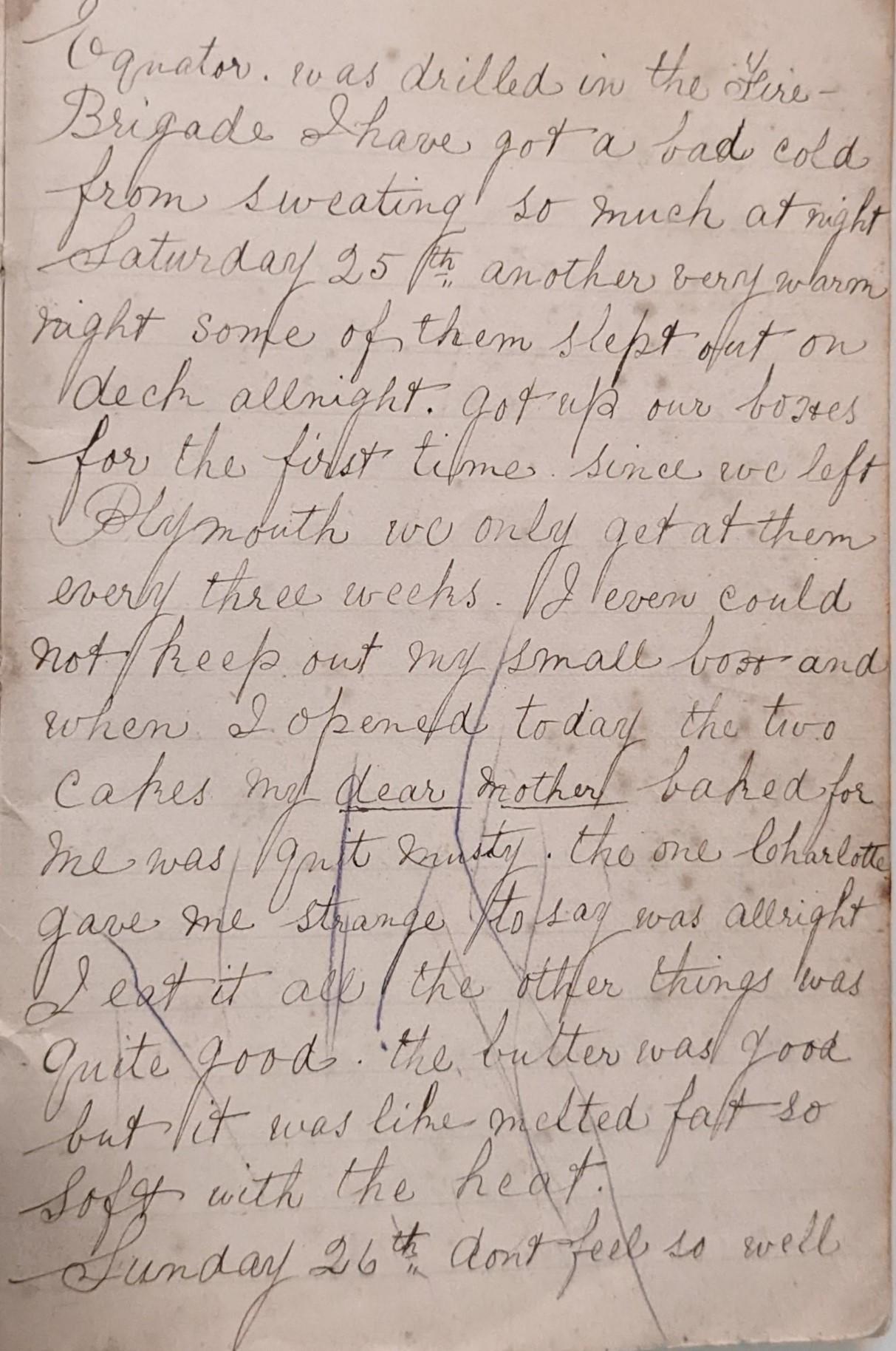 A page from the journal of  Joseph Gerrard Stewart, a Scottish Emigrant, 1858-1930