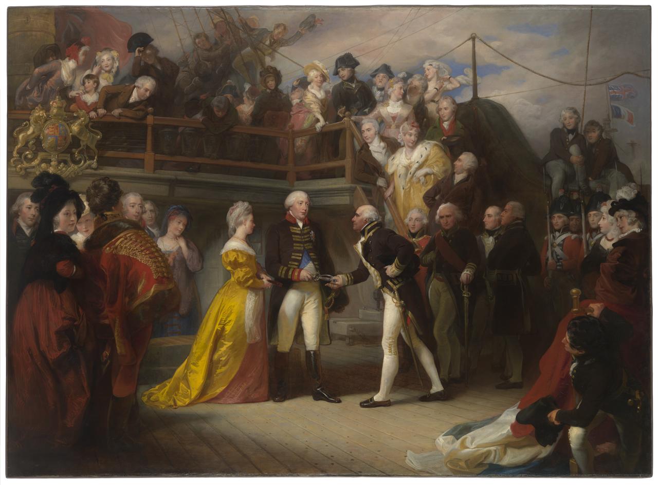 Visit of George III to Howe's Flagship, the 'Queen Charlotte', 26 June 1794 by Henry Perronet Briggs