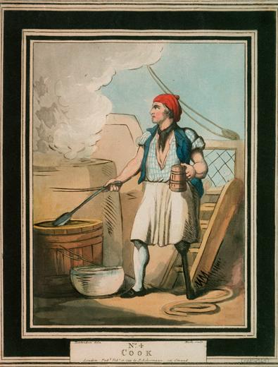 Drawing of a ship's cook, 1799