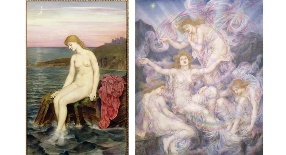 'The Little Sea Maid' (1886-8) and 'Daughters of the Mist' (n.d.), by Evelyn de Morgan