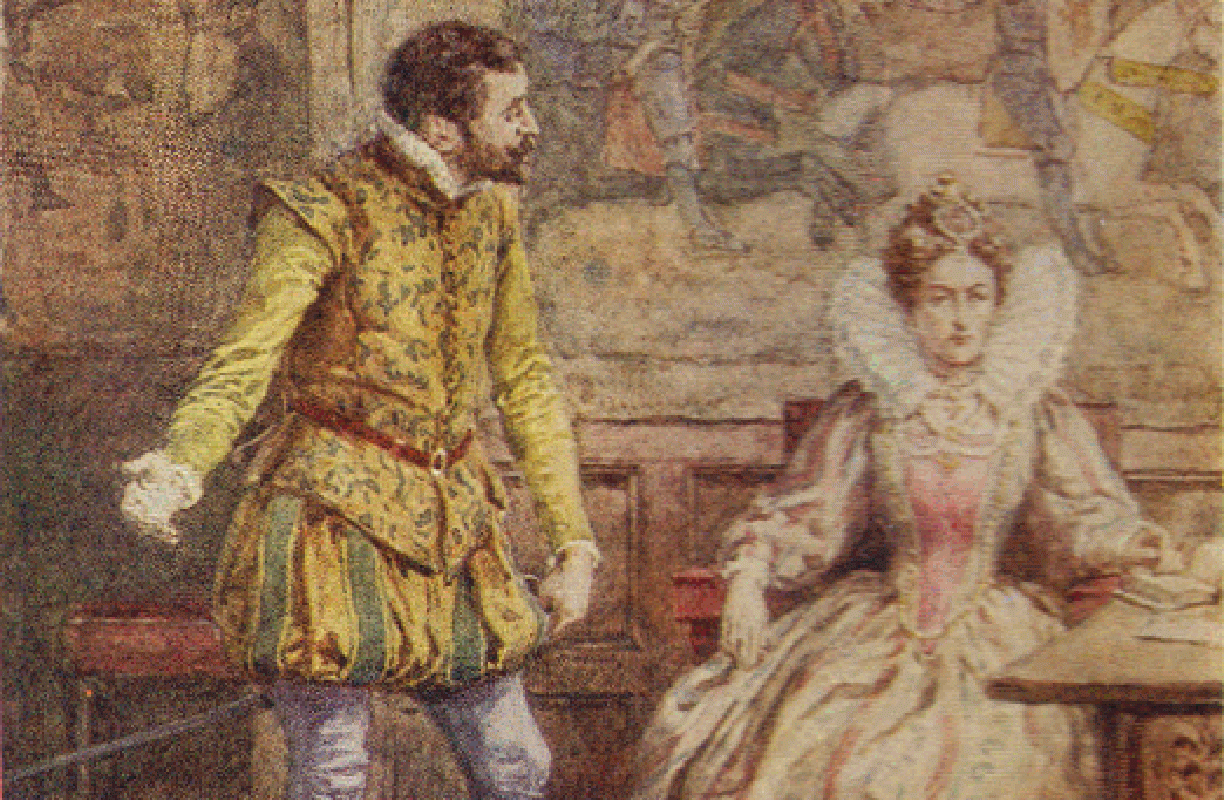  Francis Drake in an audience with Queen Elizabeth.