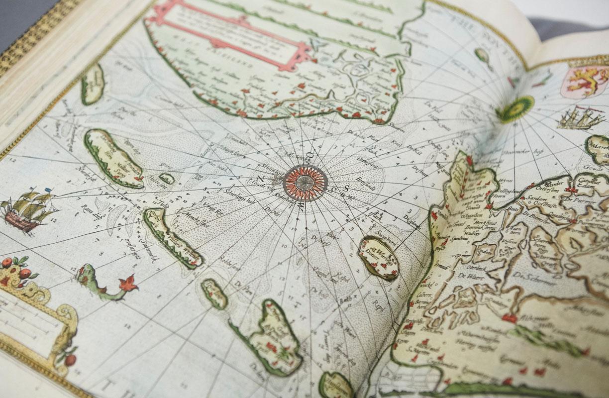 Page view of an atlas in the Caird Library,National Maritime Museum