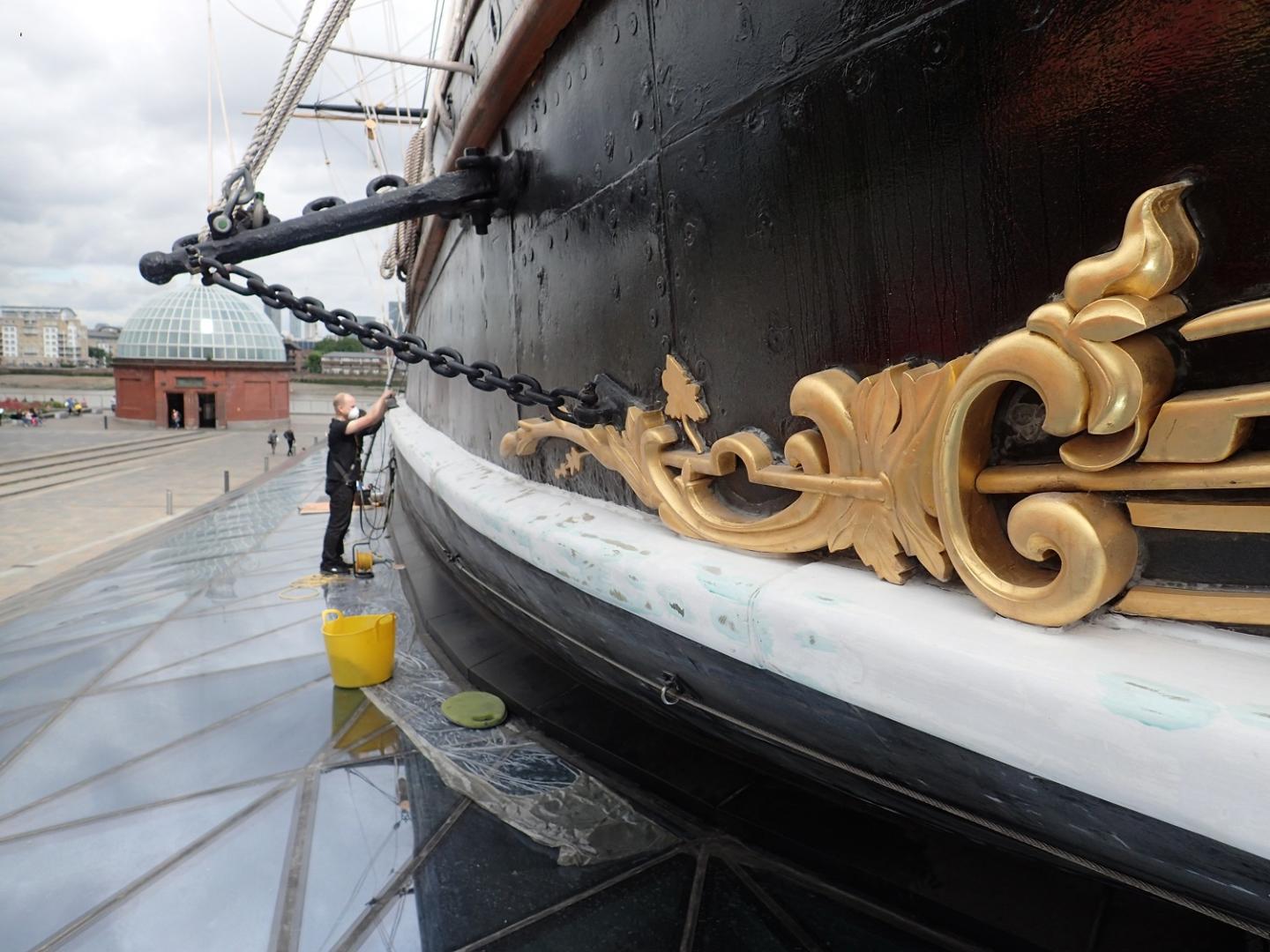 Ship Keepers in action on the Cutty Sark Bulwarks