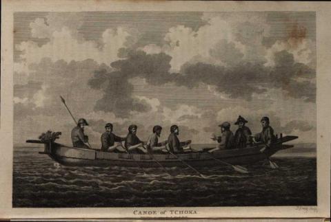 Canoe of Tchoka, from The Voyage of La Perouse round the world in the years 1785, 1786, 1787 and 1788, Ref.PBN1856. 