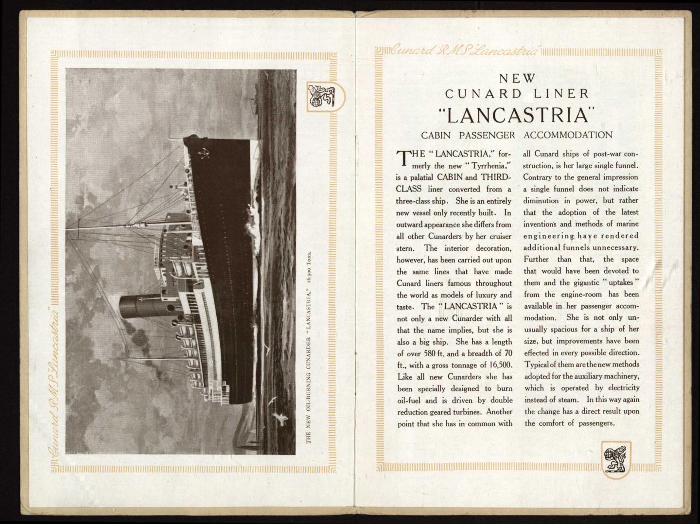 Brochure for the RMS Lancastria (PEB1003)