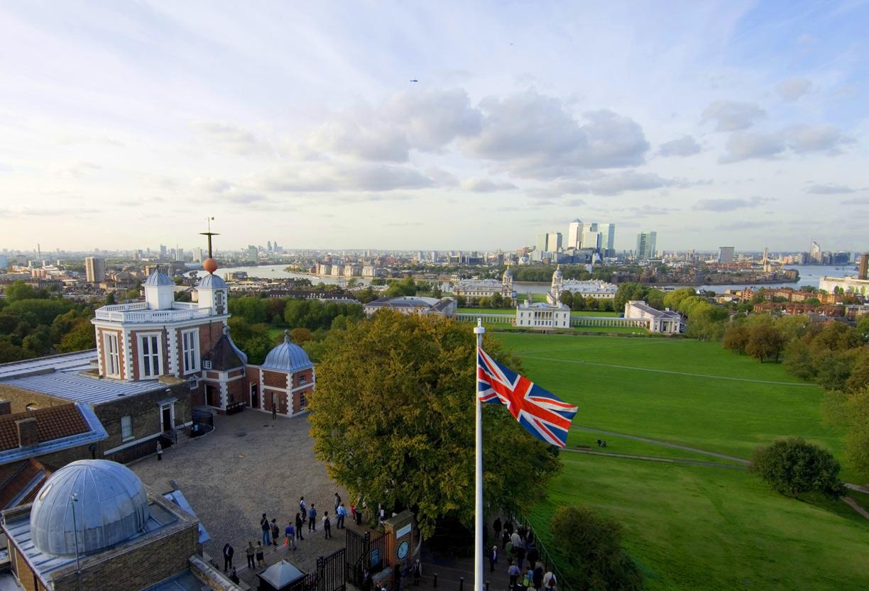 Royal Observatory Greenwich and view across London