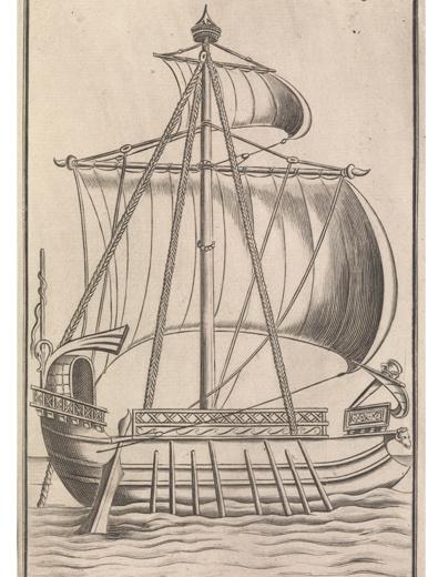 An interpretation of a Roman ship, produced around 1700