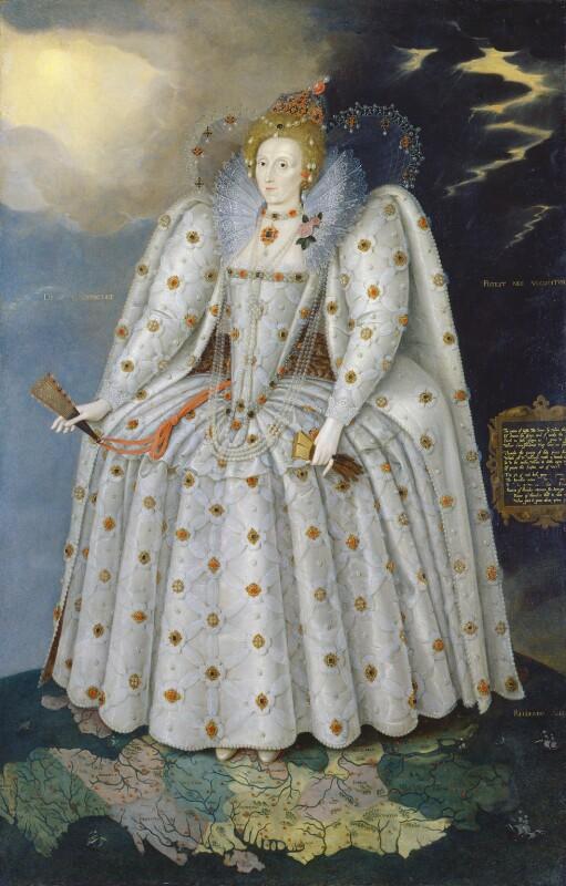 Portrait of Queen Elizabeth I of England in white and gold robes