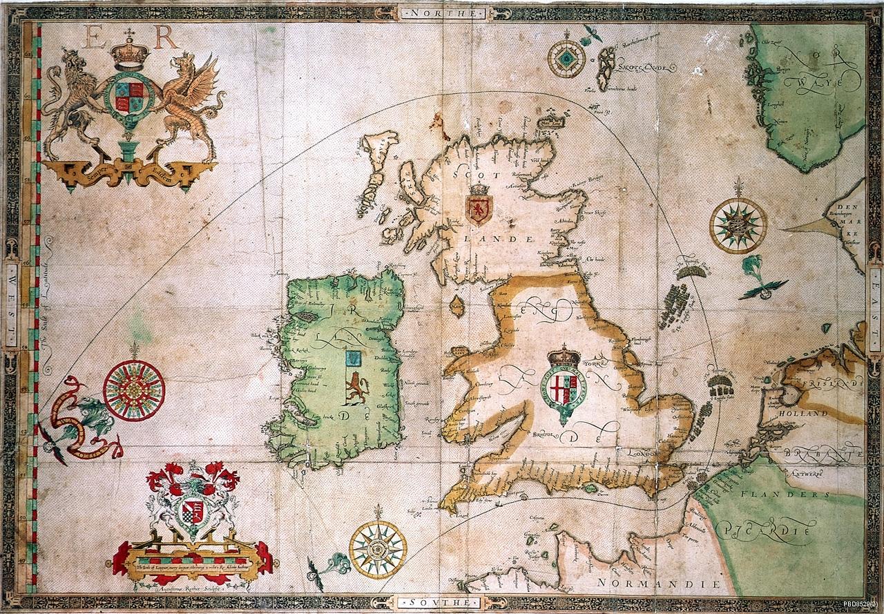 Map of the track of the Armada around Britain and Ireland (PBD8529(2), © NMM)