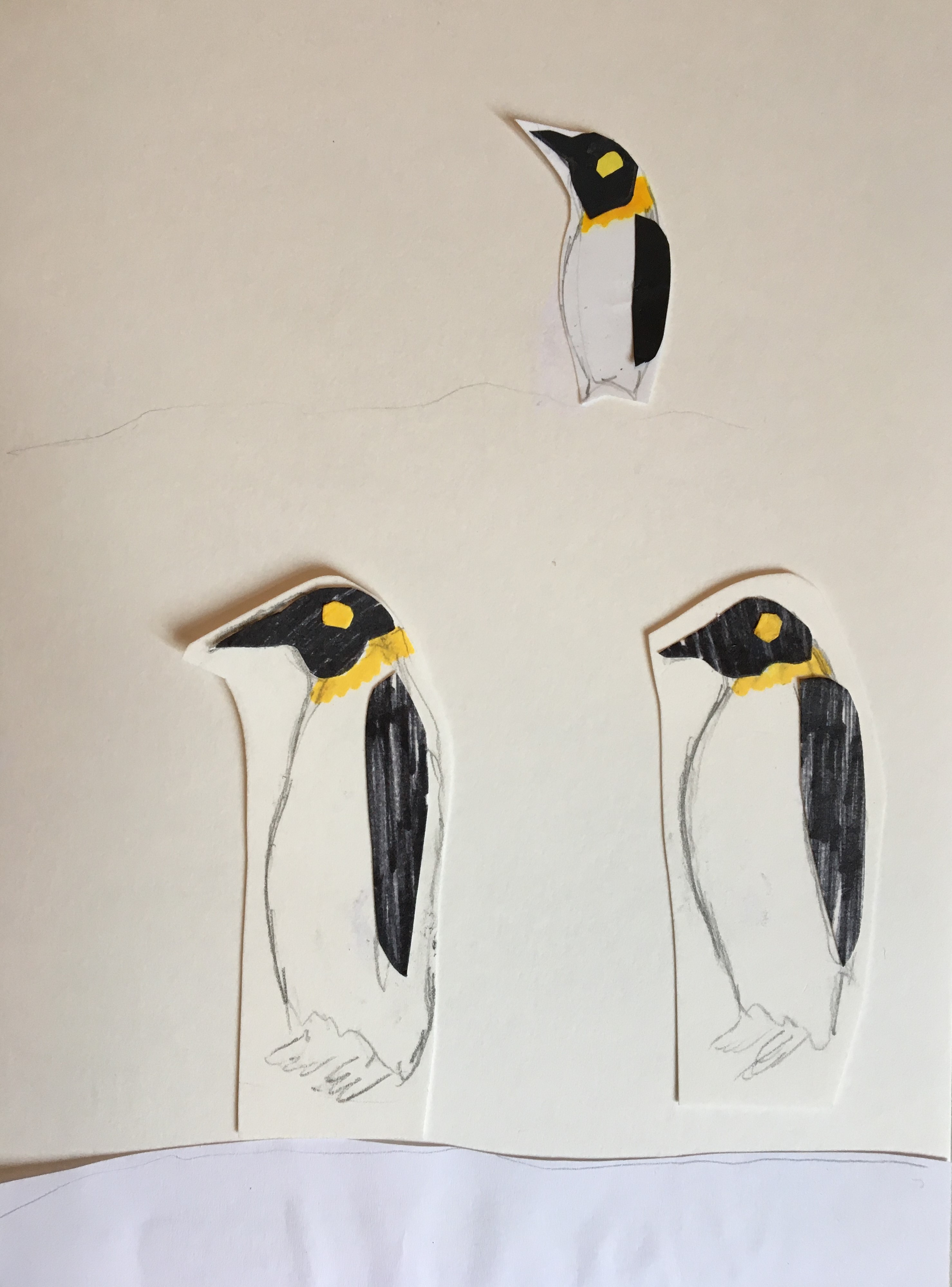 Add animals to your scene 3 cut out drawings of penguins