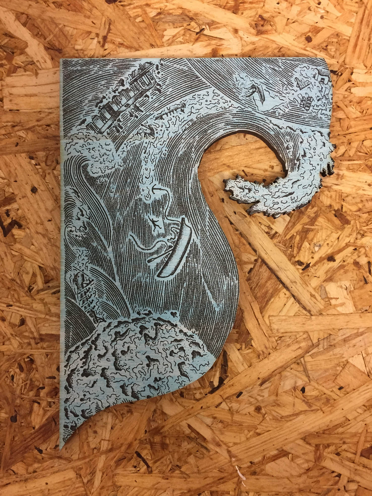 Tom Berry illustration in progress: the power of the sea Image of Tom Berry illustration in progress