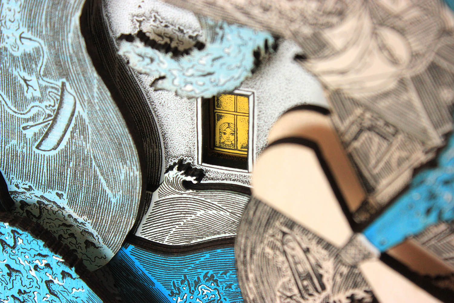 Tom Berry artwork detail: the power of the sea Image of Tom Berry artwork