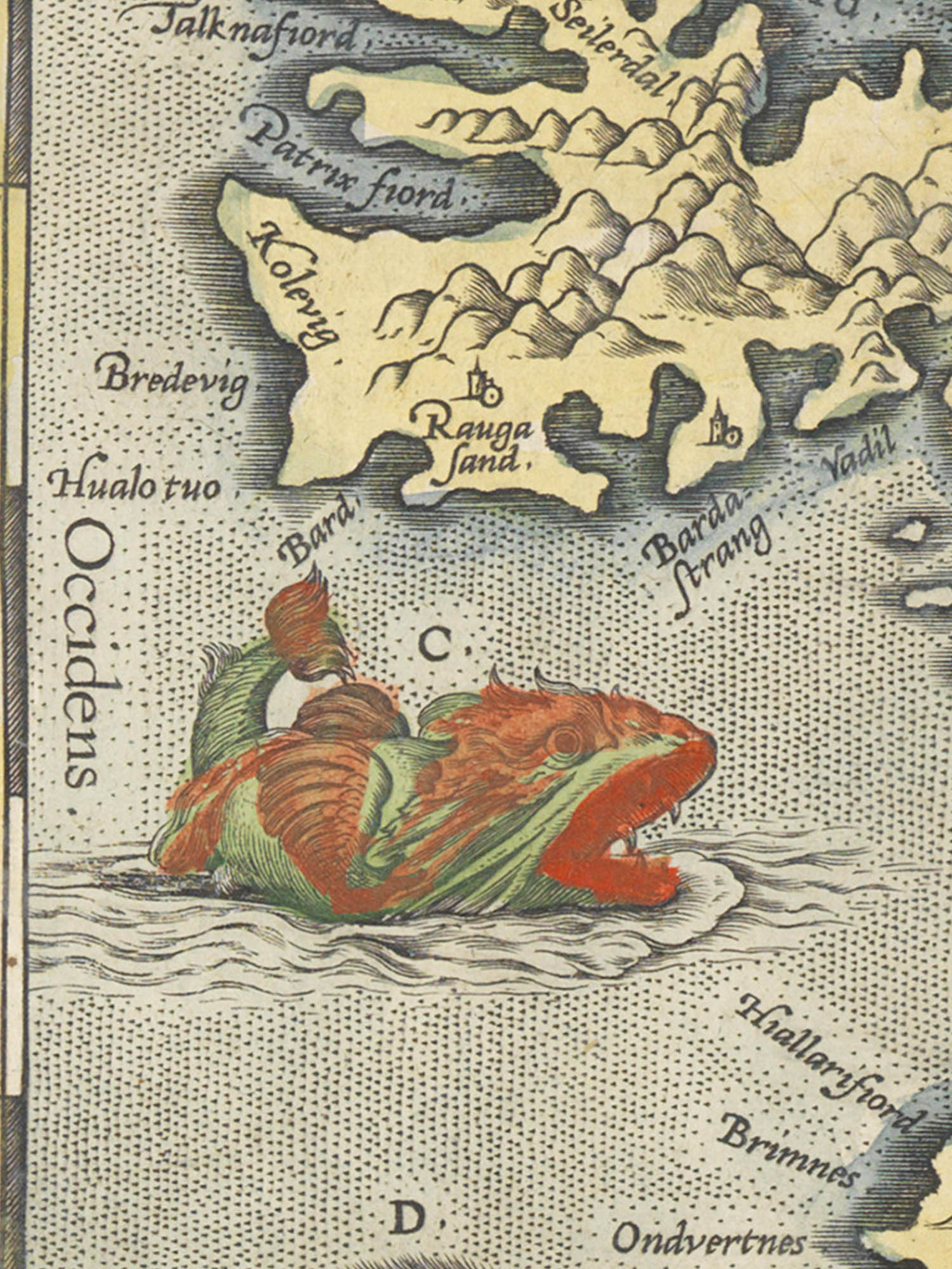 Sea monster C from the Islandia map. "Burchaulaur" Image of sea monster C from the Islandia map. "Burchaulaur"