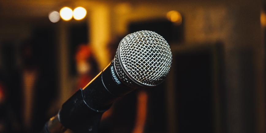 Microphone on stage