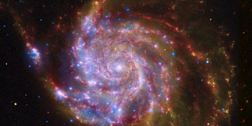 A spiral image of a galaxy