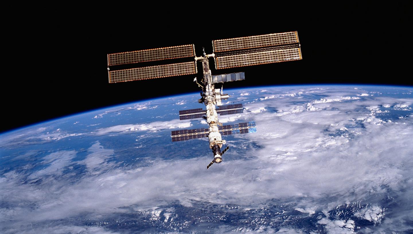 The International Space Station (ISS) in orbit above the Earth