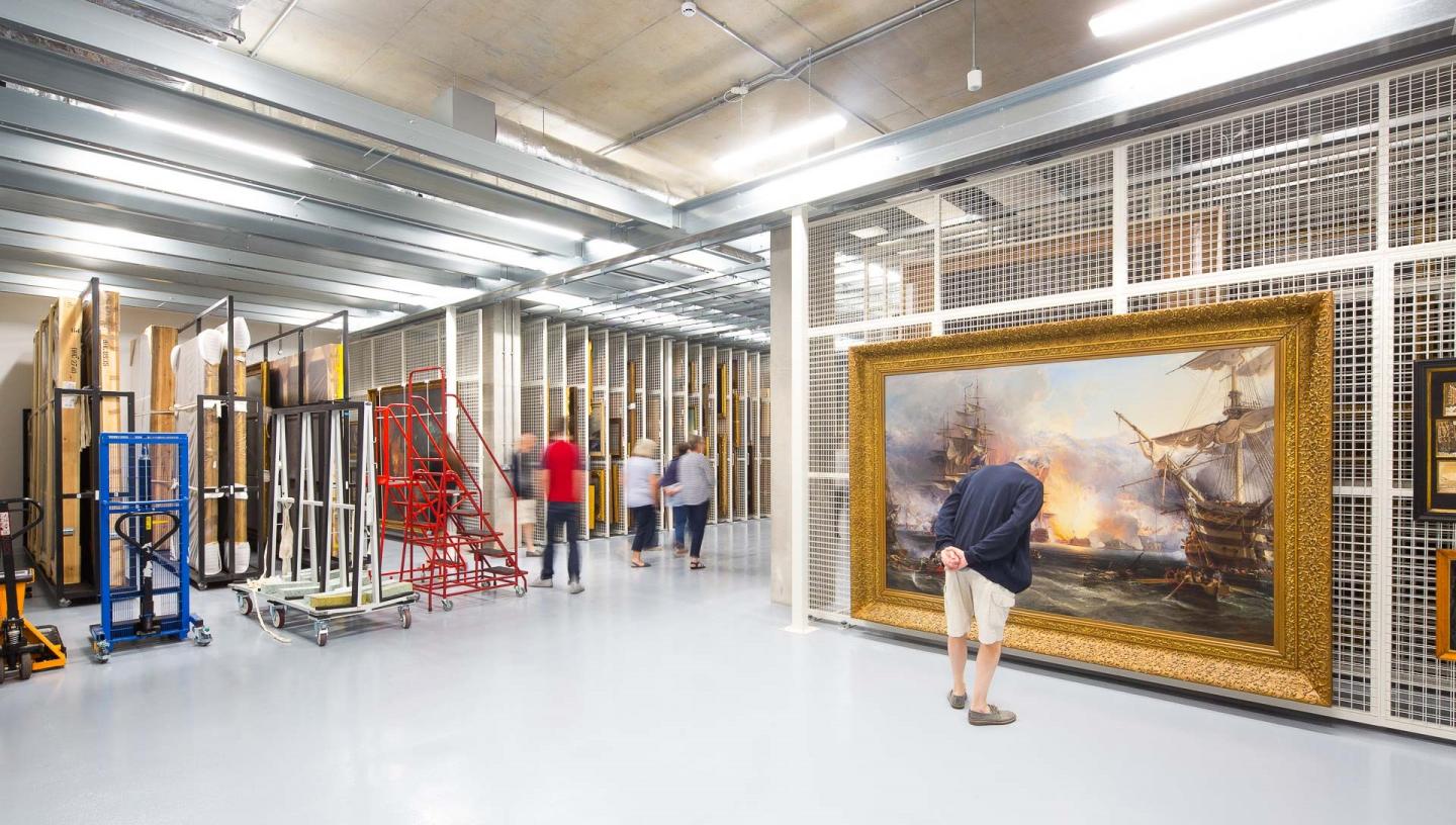 Inside the collections storage facility and conservation studio of Royal Museums Greenwich