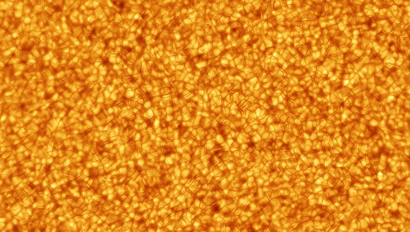 A close up image of the surface of the sun