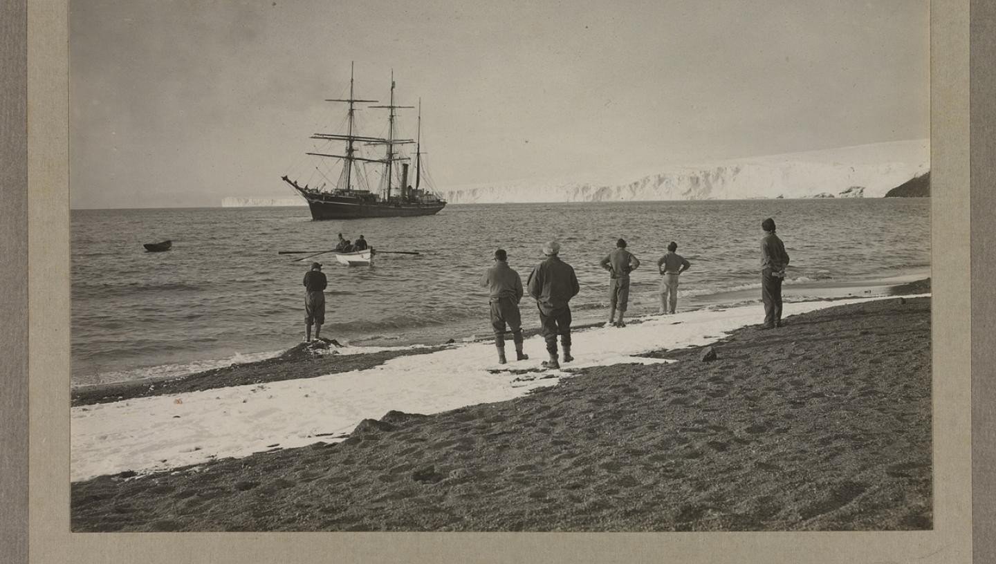 Terra Nova (1884) lying off Barne Glacier