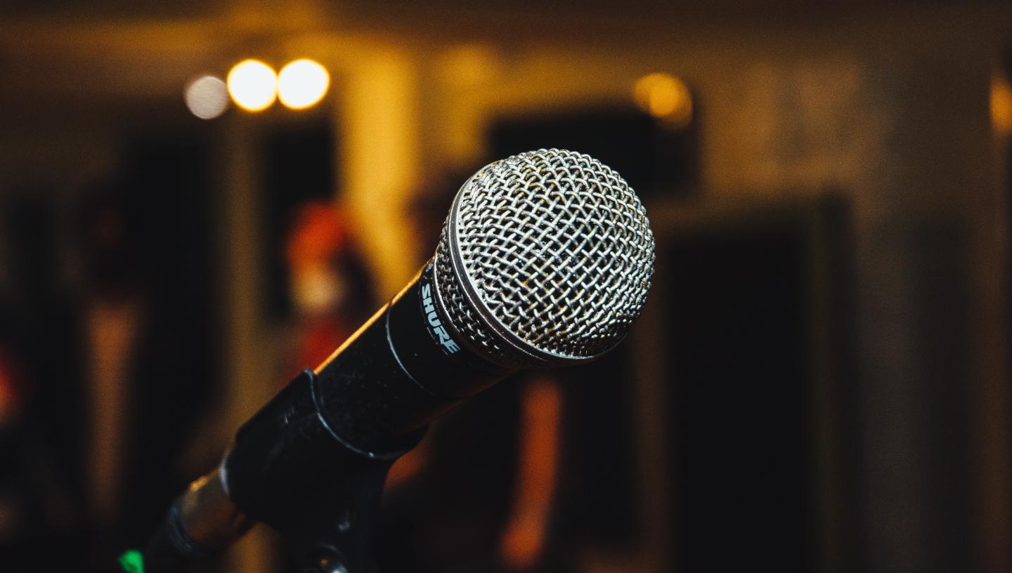 Microphone on stage