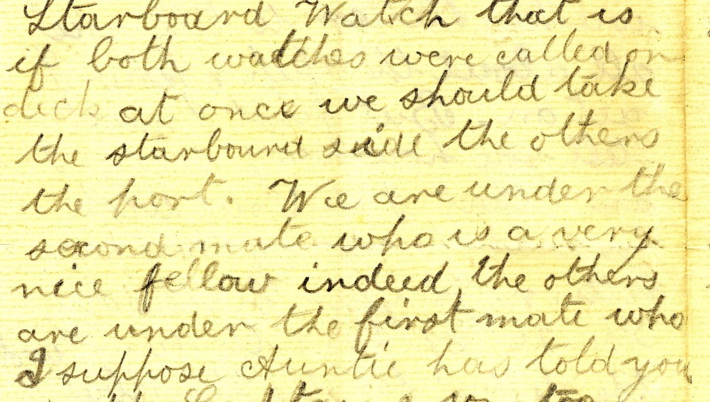 Letter written by Cutty Sark apprentice