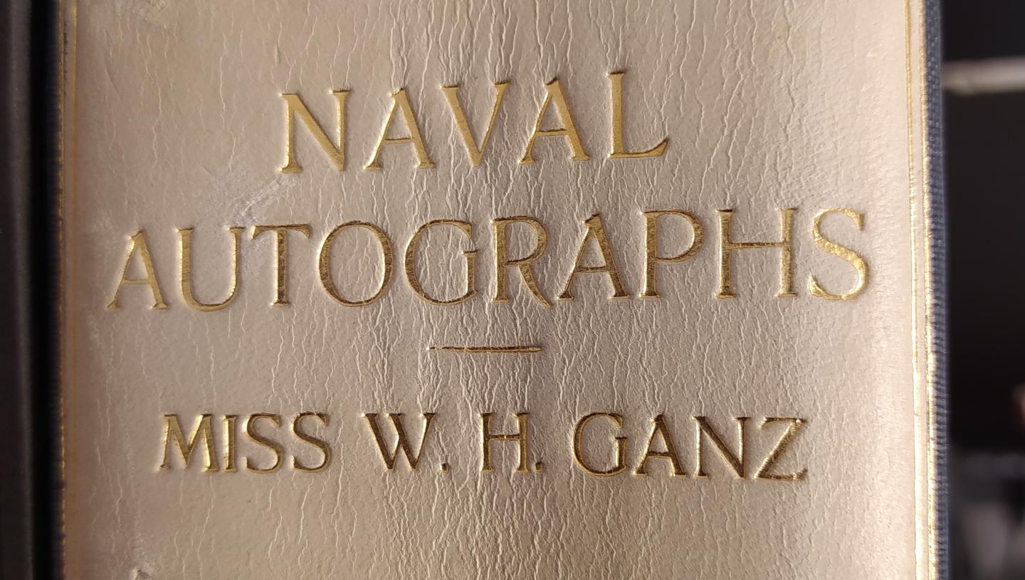GAN/15 spine of volume of naval officers' letters and autographs