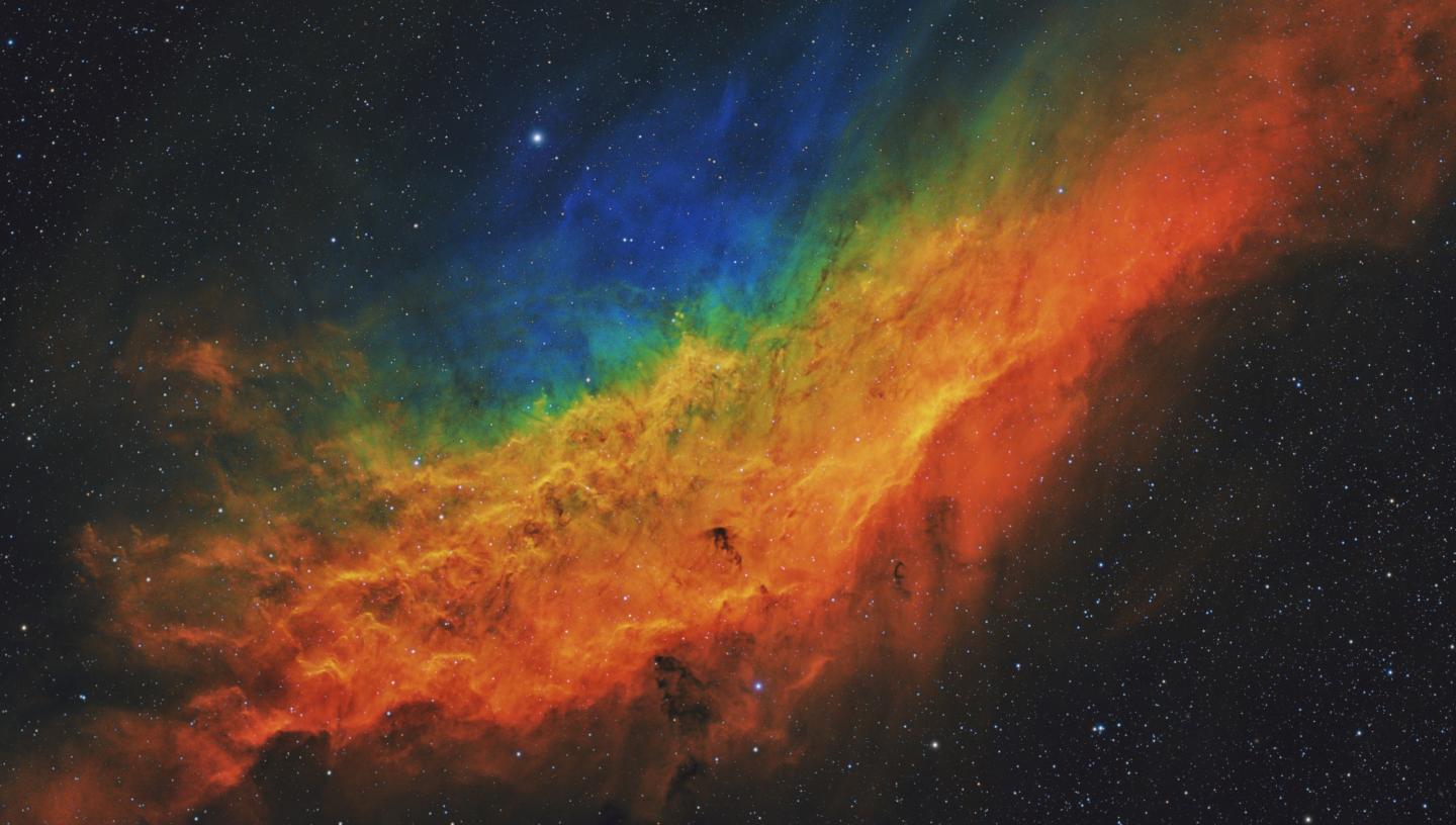 Rainbow image of the California Nebulae