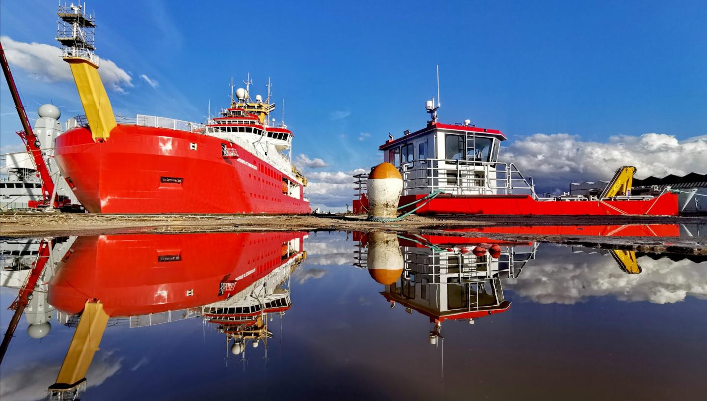 RRS Sir David-Attenborough and her cargo tender Terror