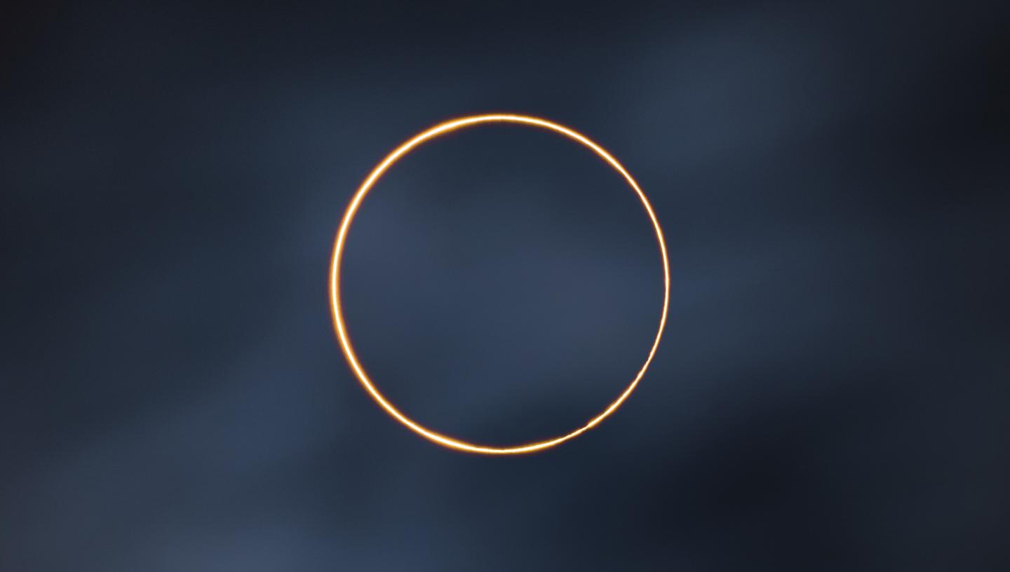 The golden ring of the sun in an annular eclipse