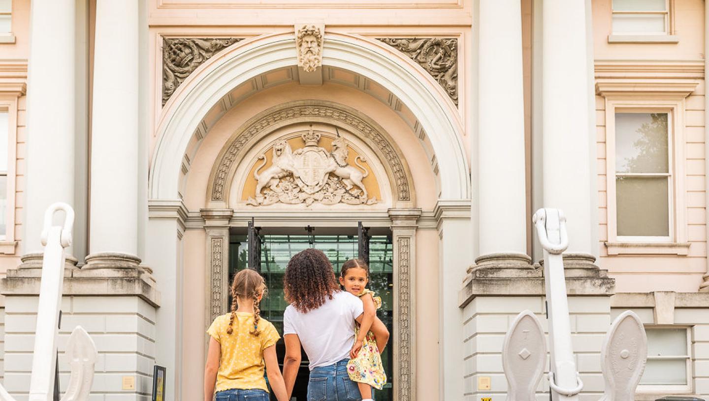 Family entering the National Maritime Museum