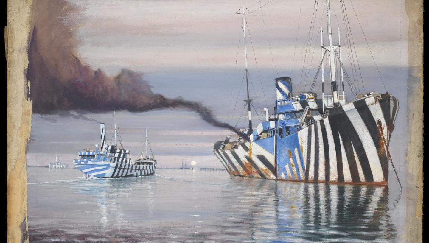 (Source of John Everett painting of two dazzle ships picture)