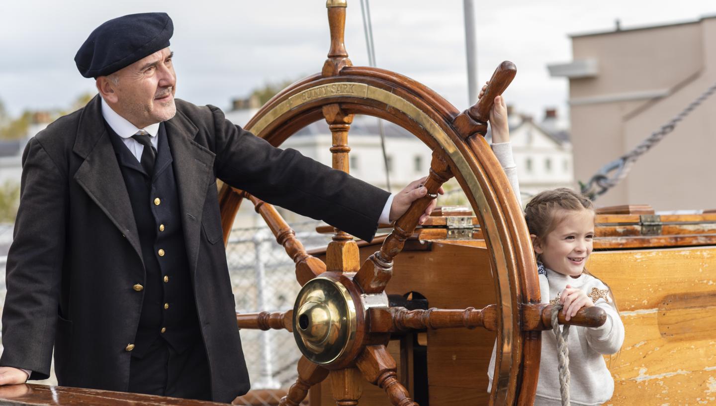 Captain Woodget character on Cutty Sark 