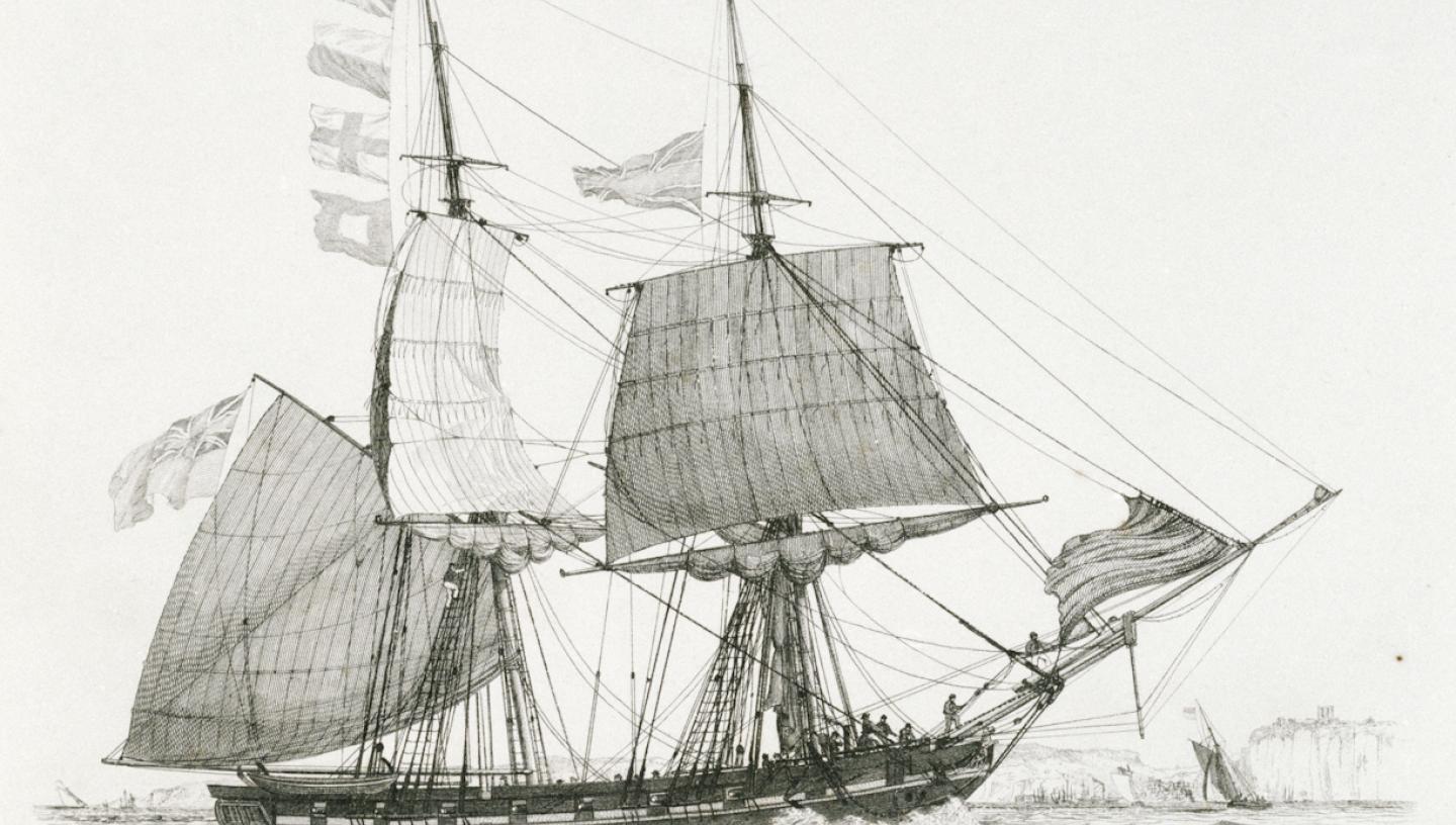 Original Early 19th Century Ship Plan for 18 Gun Navy Brig of War Original Early 19th Century Ship Plan for 18 Gun Navy Brig of War