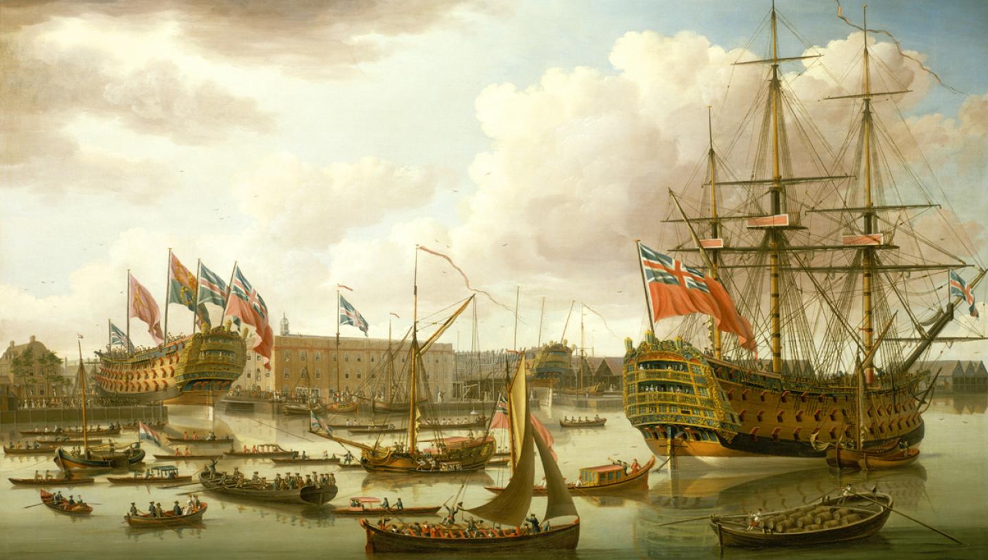 Uk 18. Торговый флот Великобритании 20 век. Британский флот 18 века. Роял Джордж корабль. Испания флот 19 век.