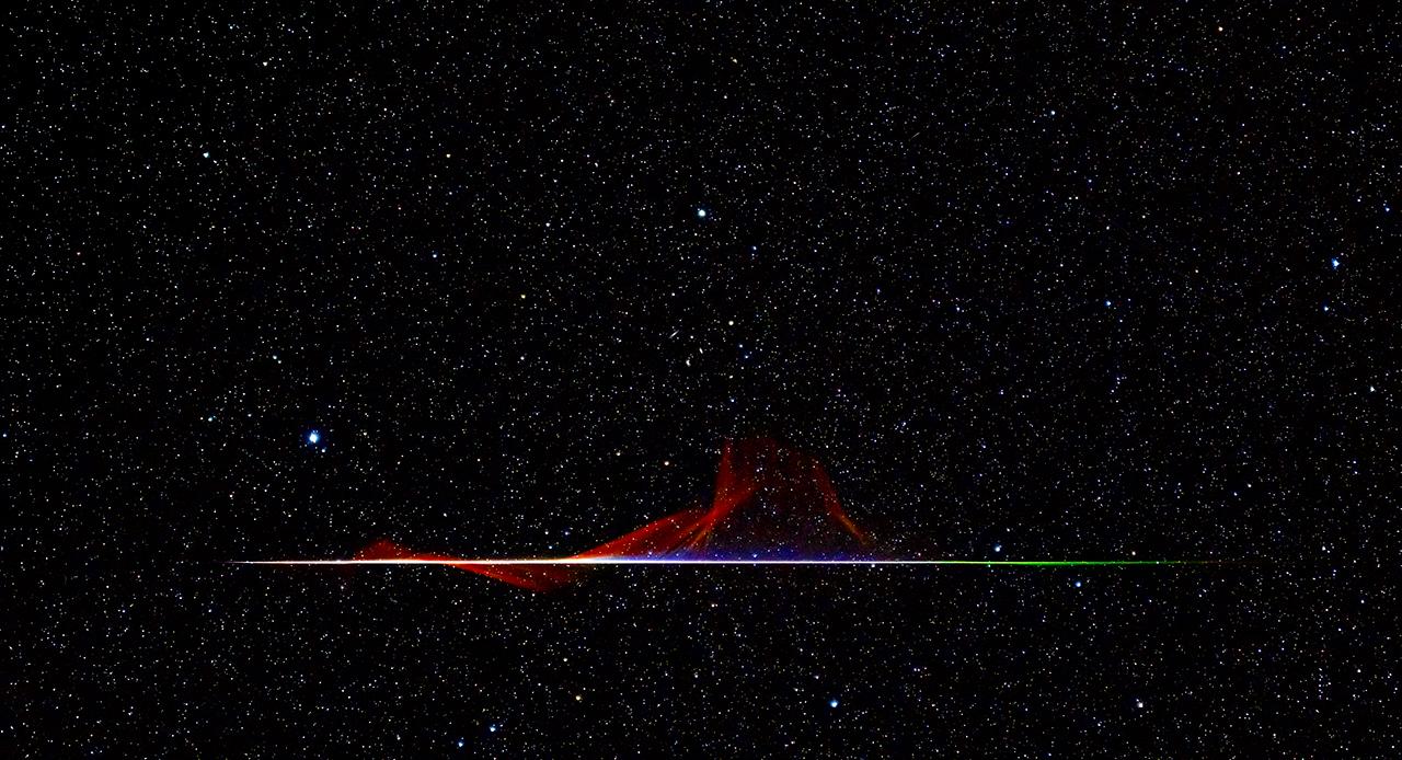 An image showing 'A Colourful Quadrantid Meteor (winner)'