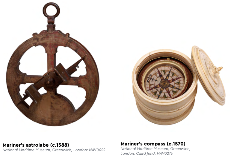 An image showing 'Mariner's Astrolabe and Compass'
