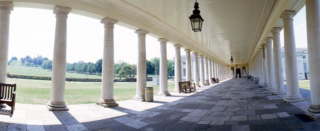 An image showing 'The Colonnade and South East Lawns'