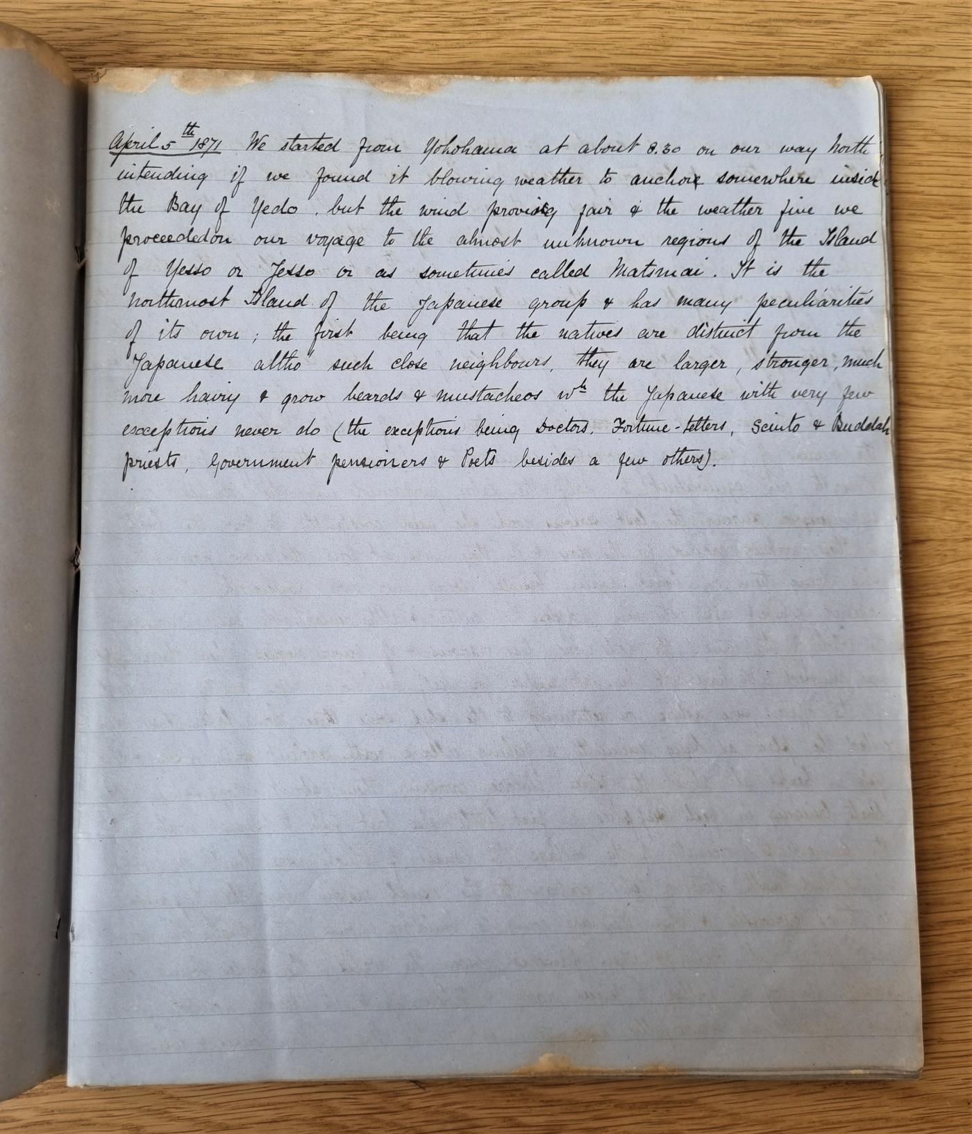 An image showing 'Journal kept on HMS Sylvia, 1871 (RMG reference: HND/101/5)'