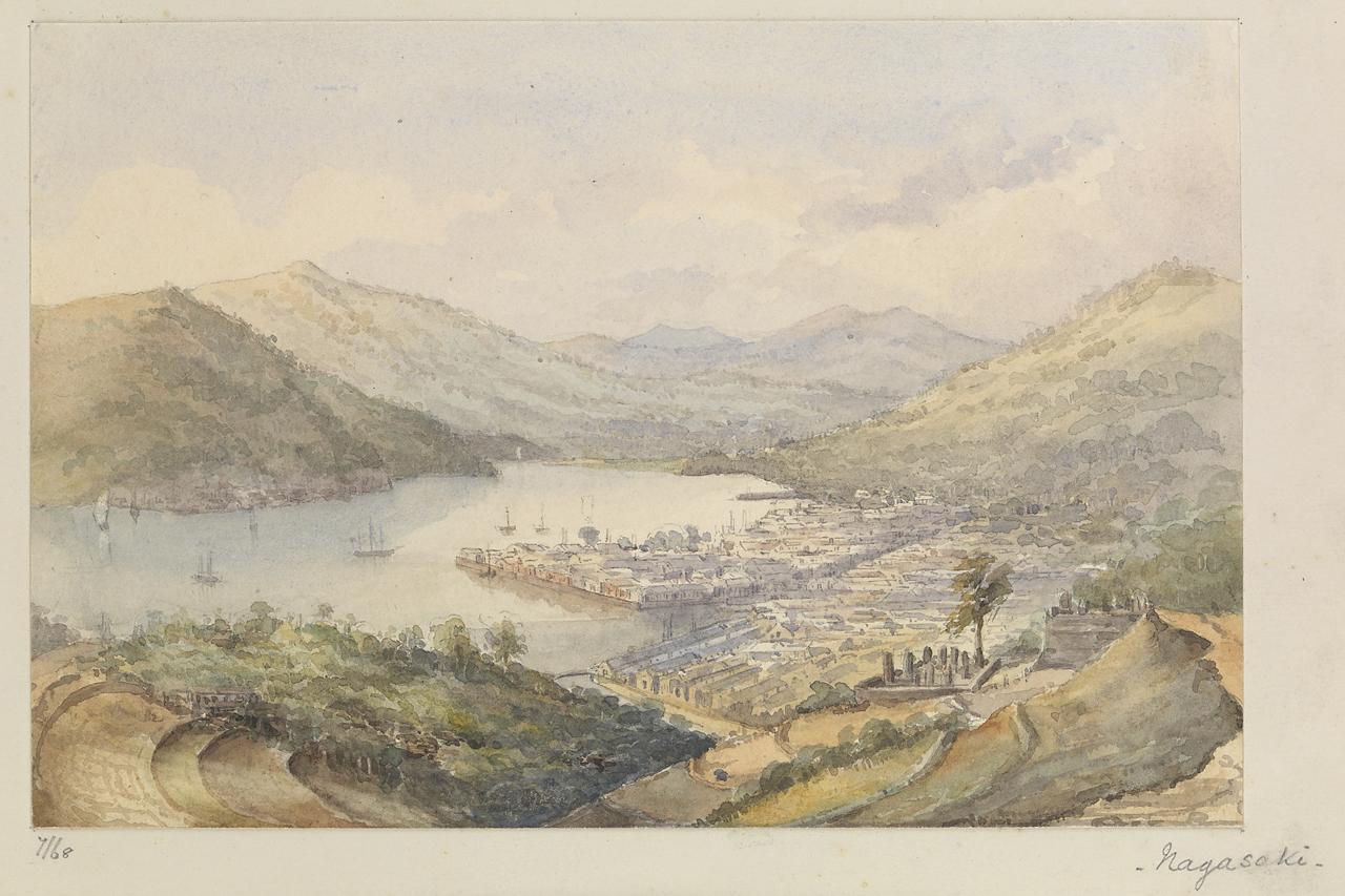 An image showing 'James Henry Butt, watercolour 'Nagasaki' (RMG reference: PAJ2068)'