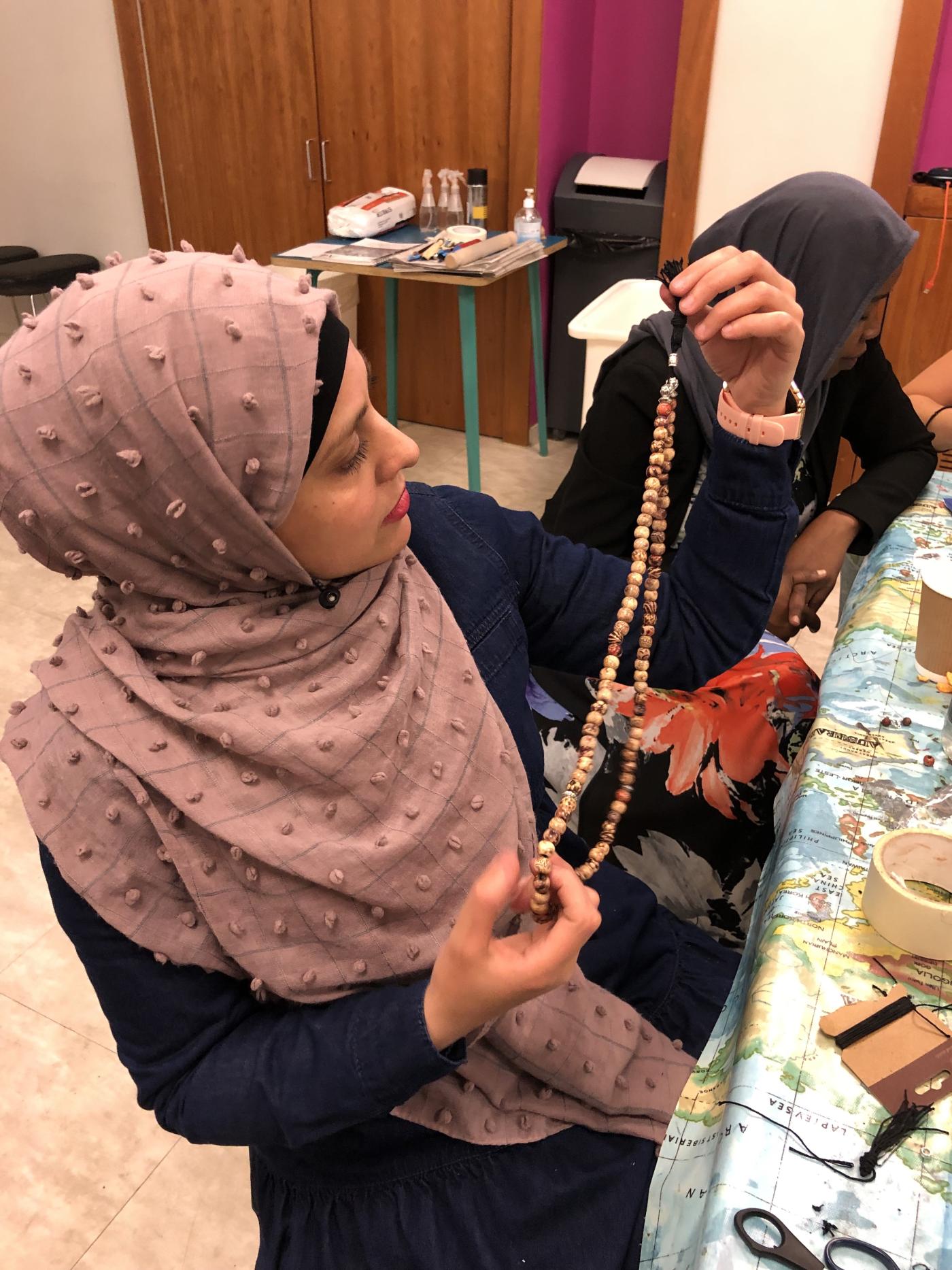 An image showing 'Necklace created during the jewellery workshop'