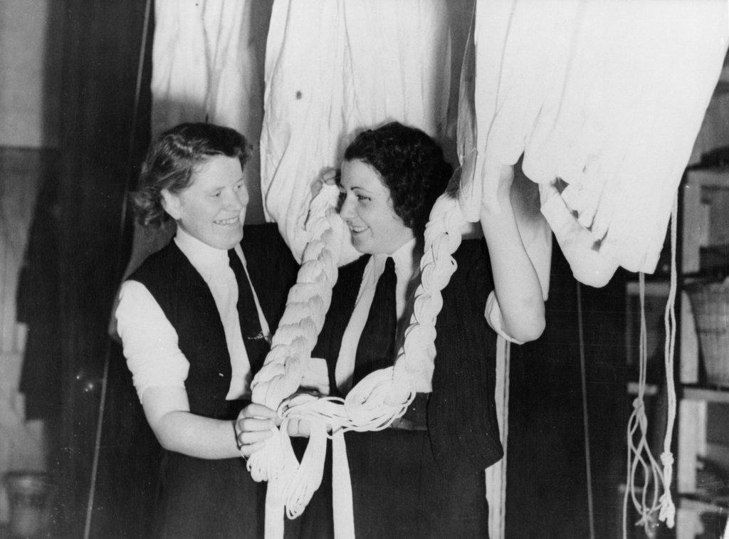 An image showing 'WRNS parachute packers, during the Second World War'