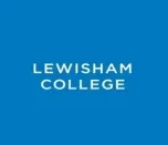 Blue logo with lewisham college in with