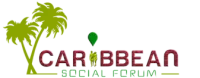 Image of logo which says Caribbean Social Forum with two palm trees on the left