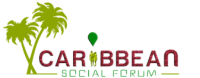 Image of logo which says Caribbean Social Forum with two palm trees on the left