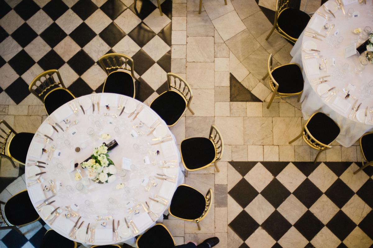 Dinner set up in the Great Hall, Queen's House