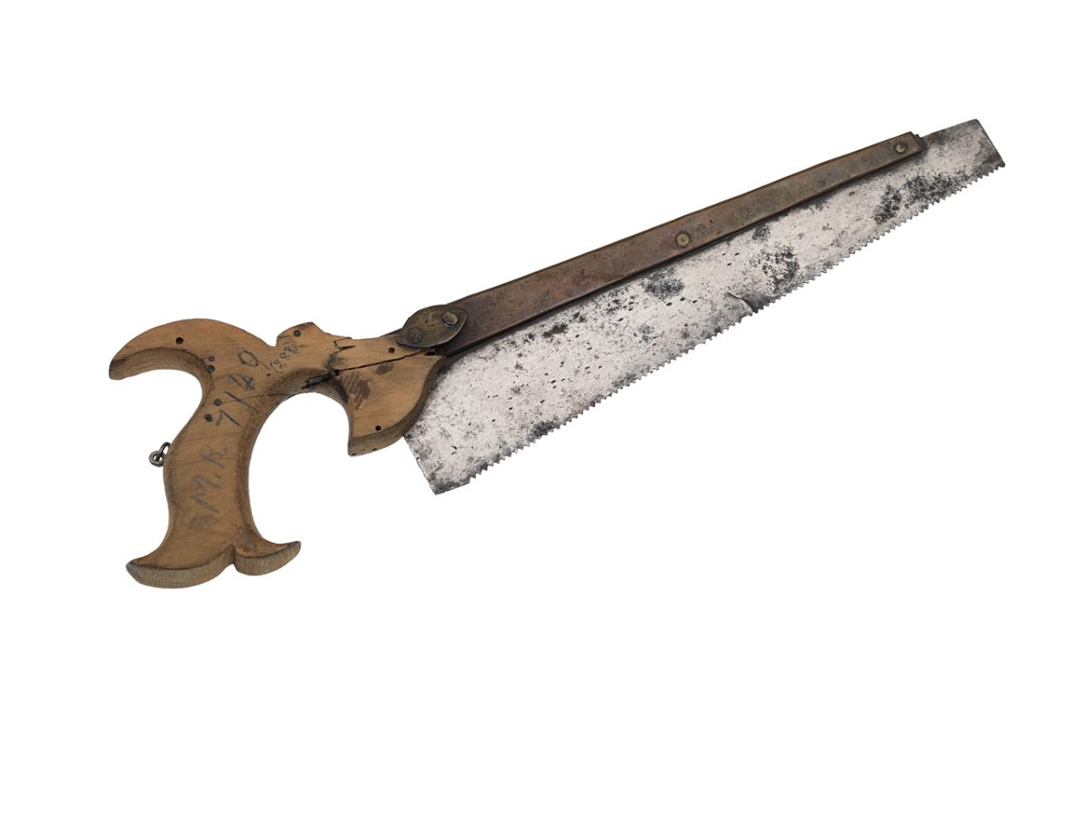 An 18th century surgical saw, said to be the one used to amputate Nelson's arm